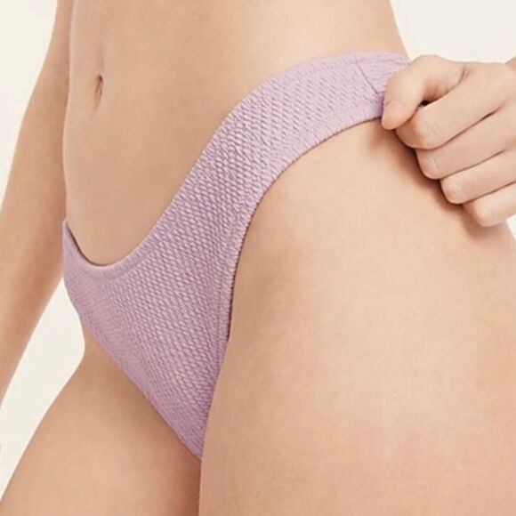 NWT J.Crew Textured curved-waist cheeky bikini bottom in green size Medium - Picture 8 of 10